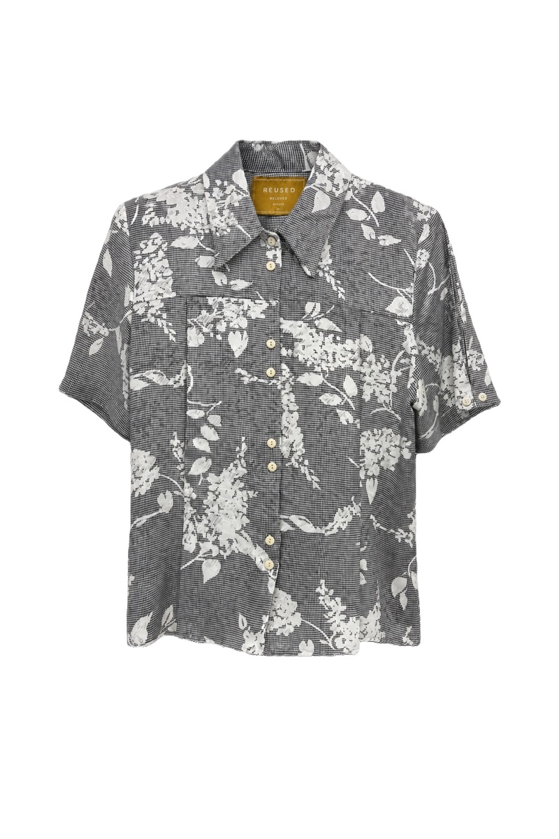 1980s Grey Cotton Shirt - Front View