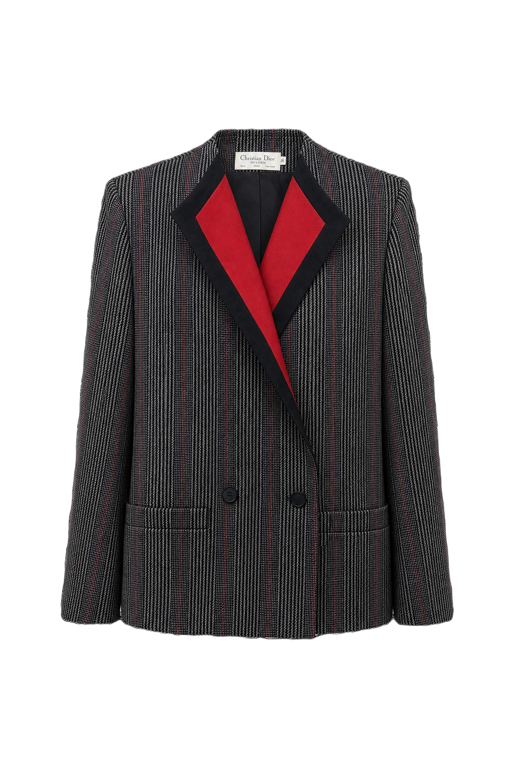 1980s Black Wool Blazer - Front View
