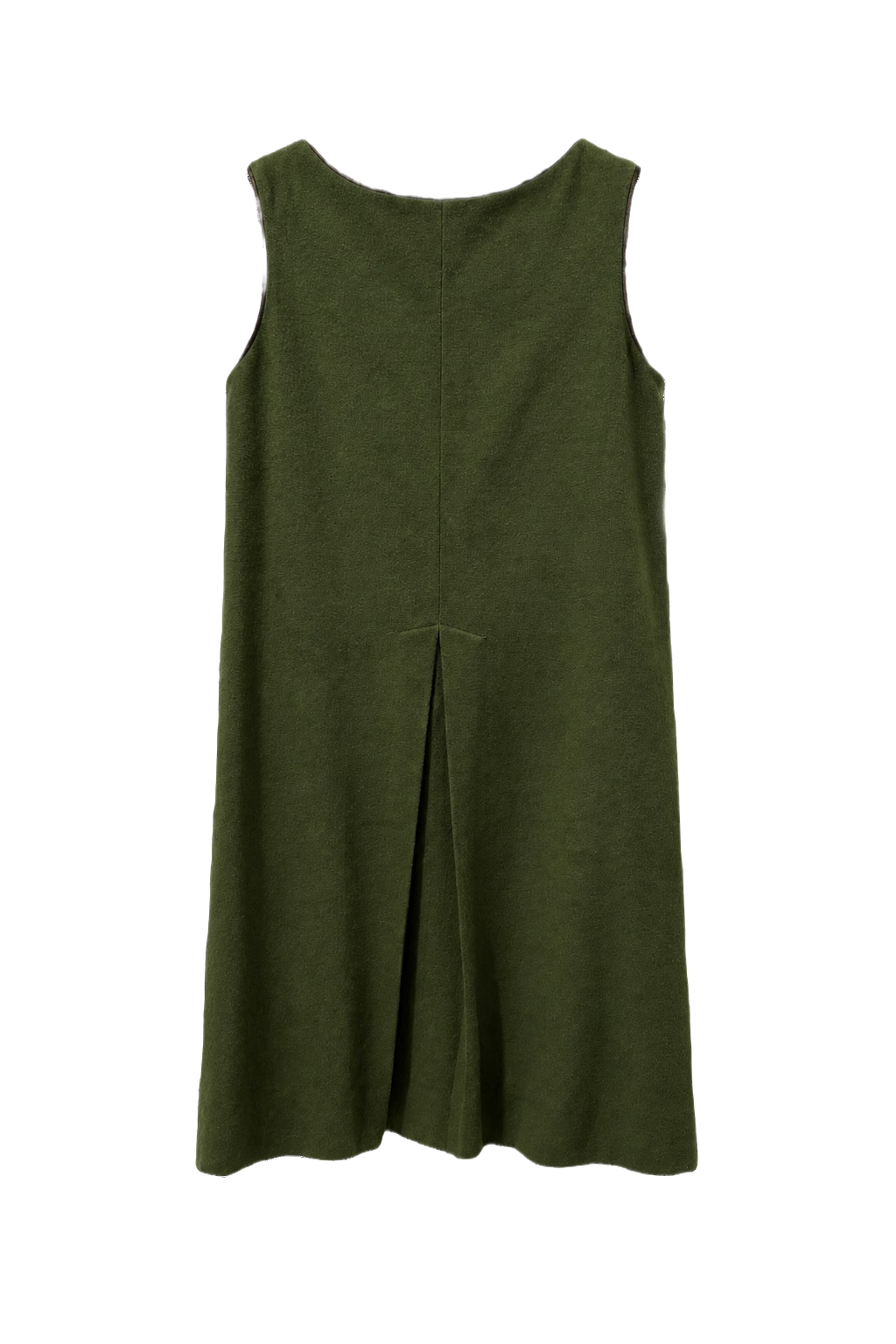 1960s Green Wool Shift Dress - Front View