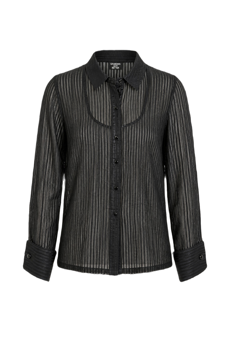 1990s Black Synthetic Shirt - Front View