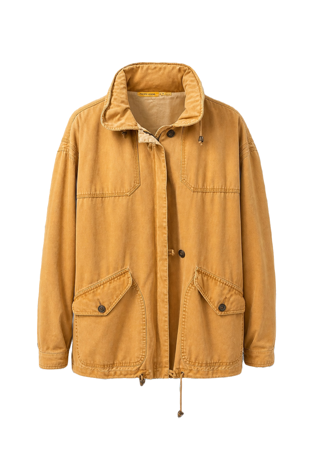1980s Tan Cotton Jacket - Front View