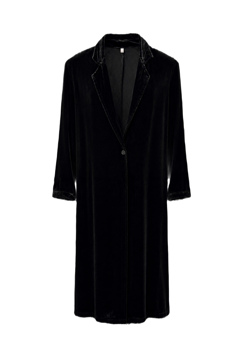 1990s Black Velvet Coat - Front View