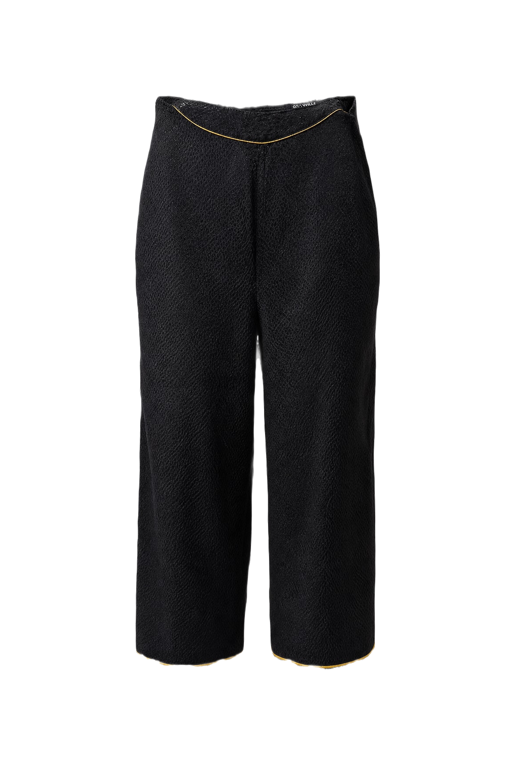 1970s Black Synthetic Trousers - Front View