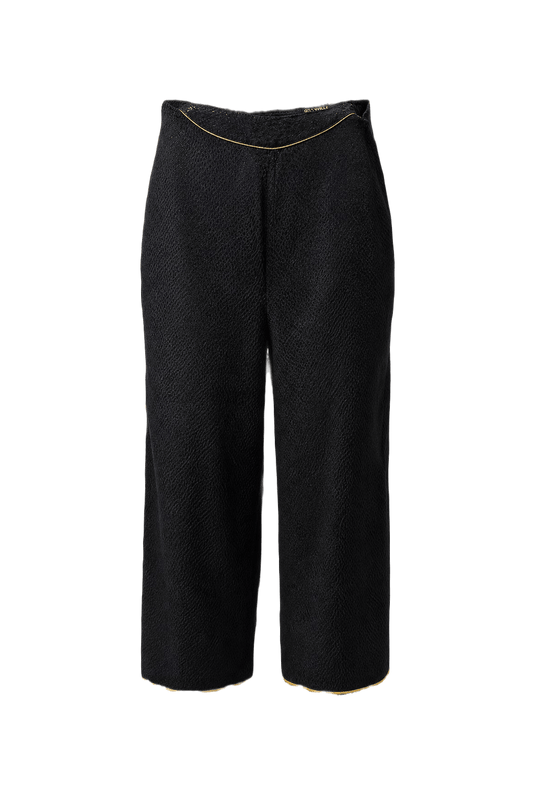 1970s Black Synthetic Trousers - Front View