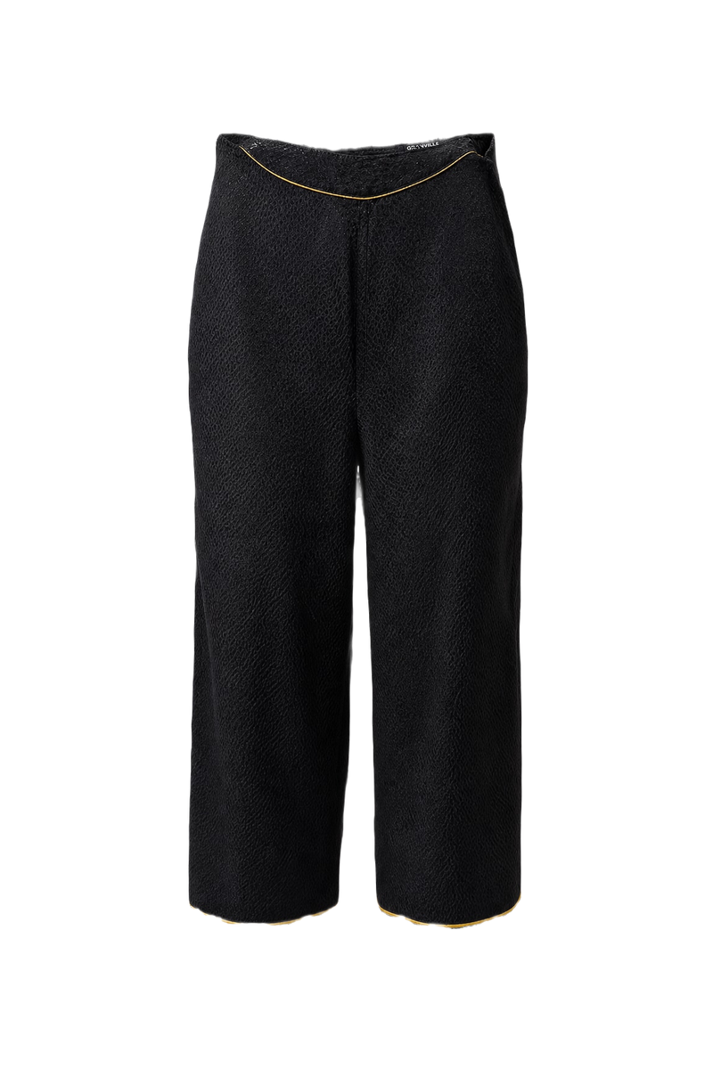 1970s Black Synthetic Trousers - Front View