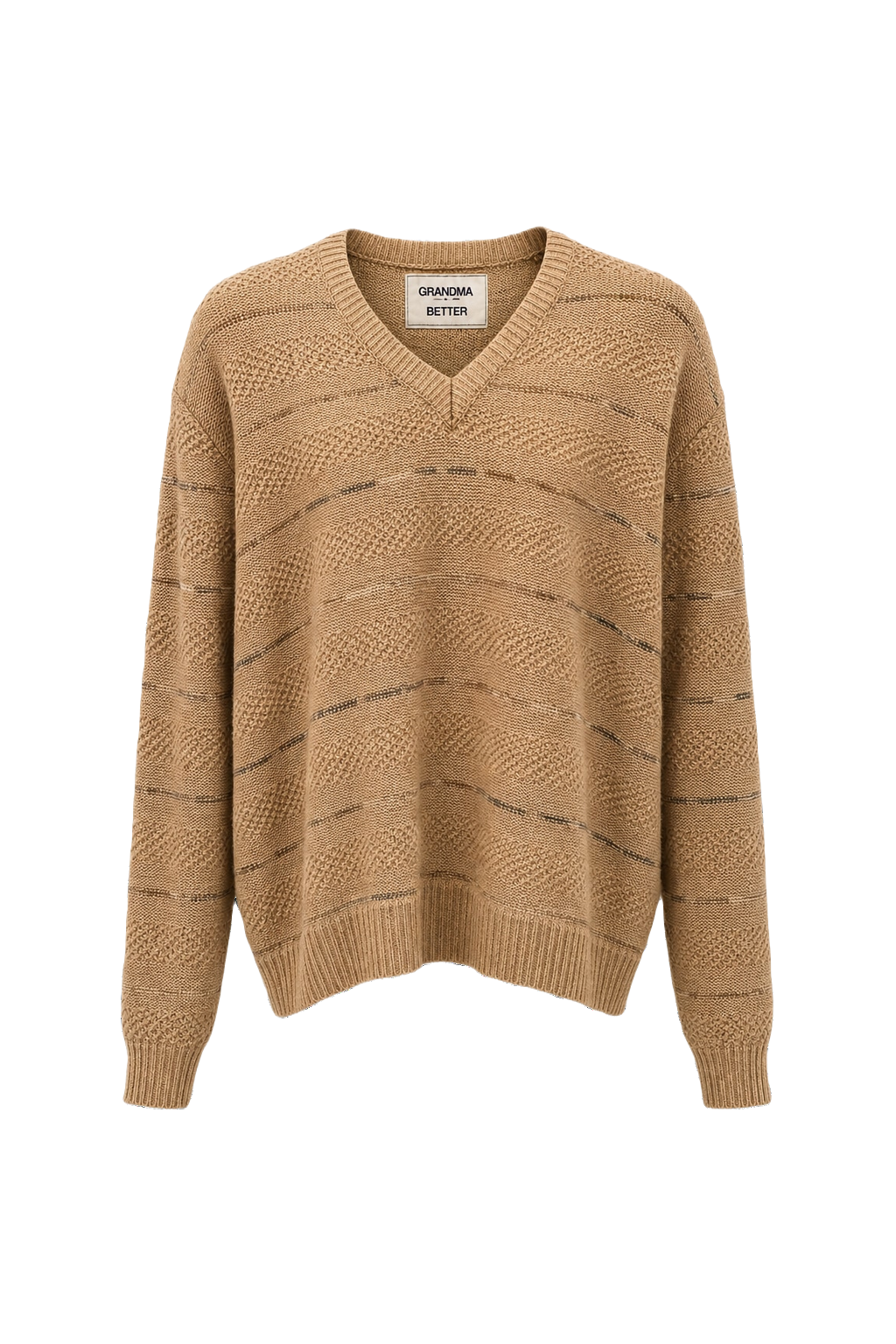 1980s Beige Cotton Sweater - Front View