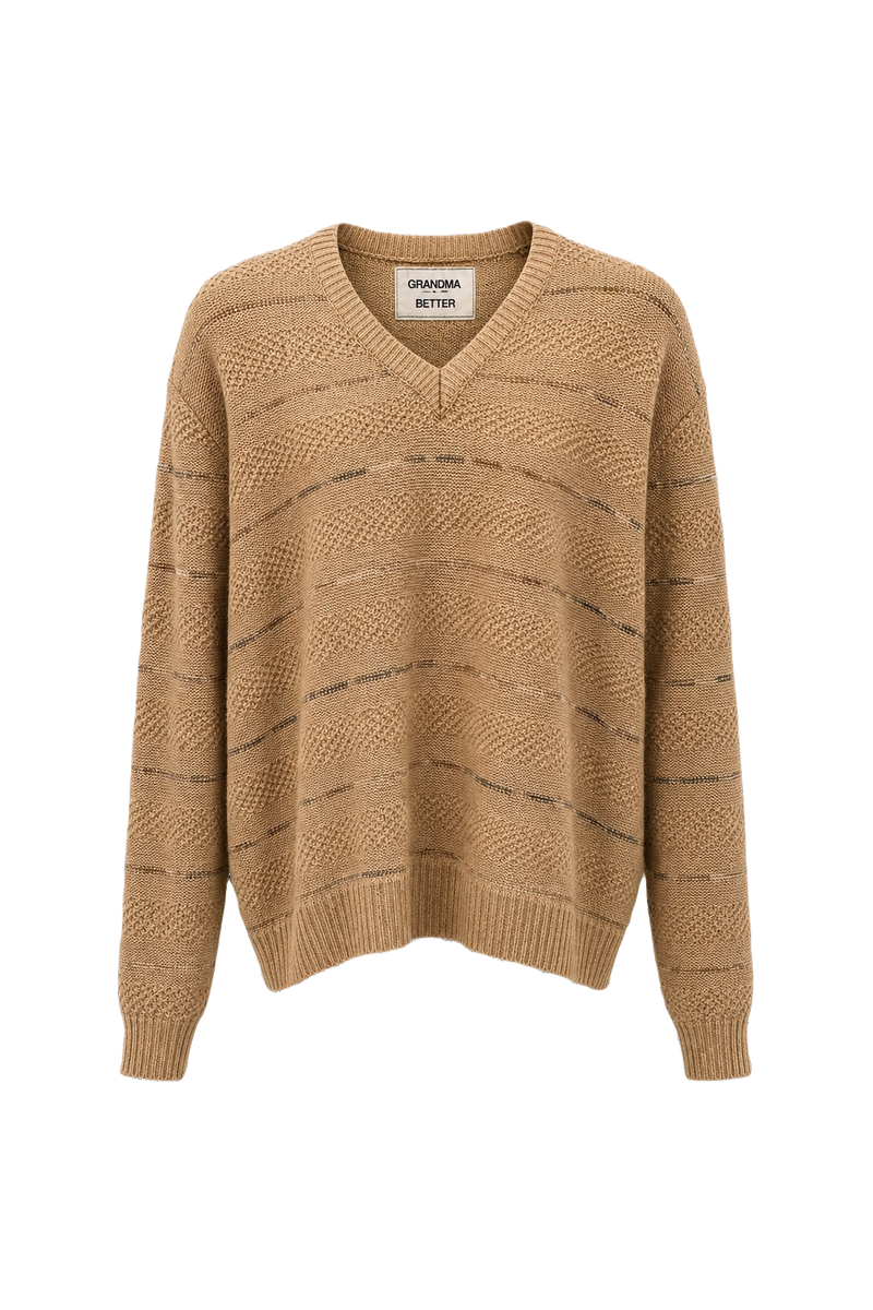 1980s Beige Cotton Sweater - Front View