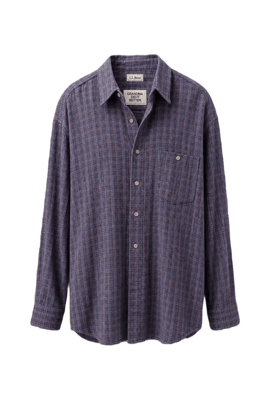 1980s Purple Cotton Shirt - Front View