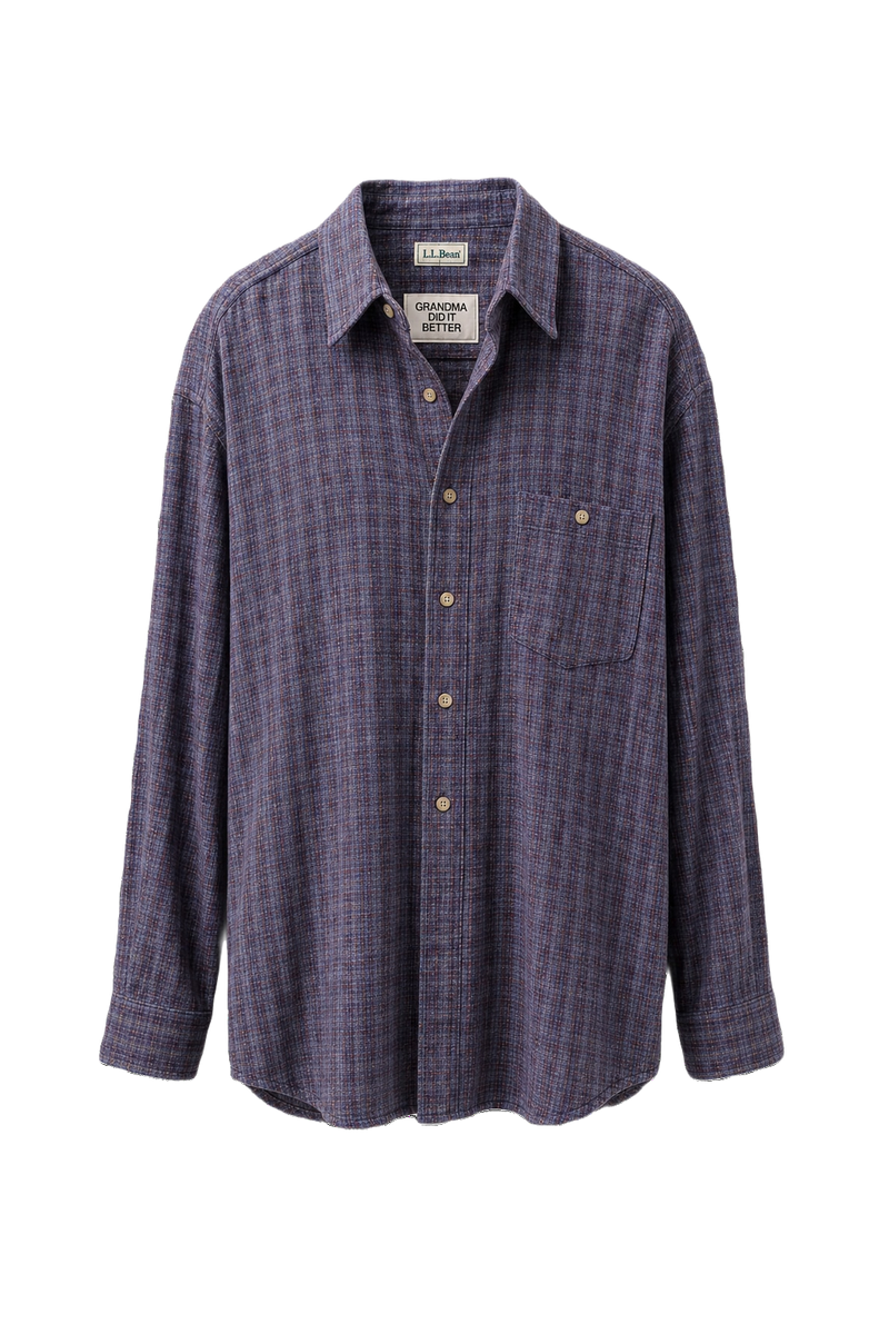 1980s Purple Cotton Shirt - Front View