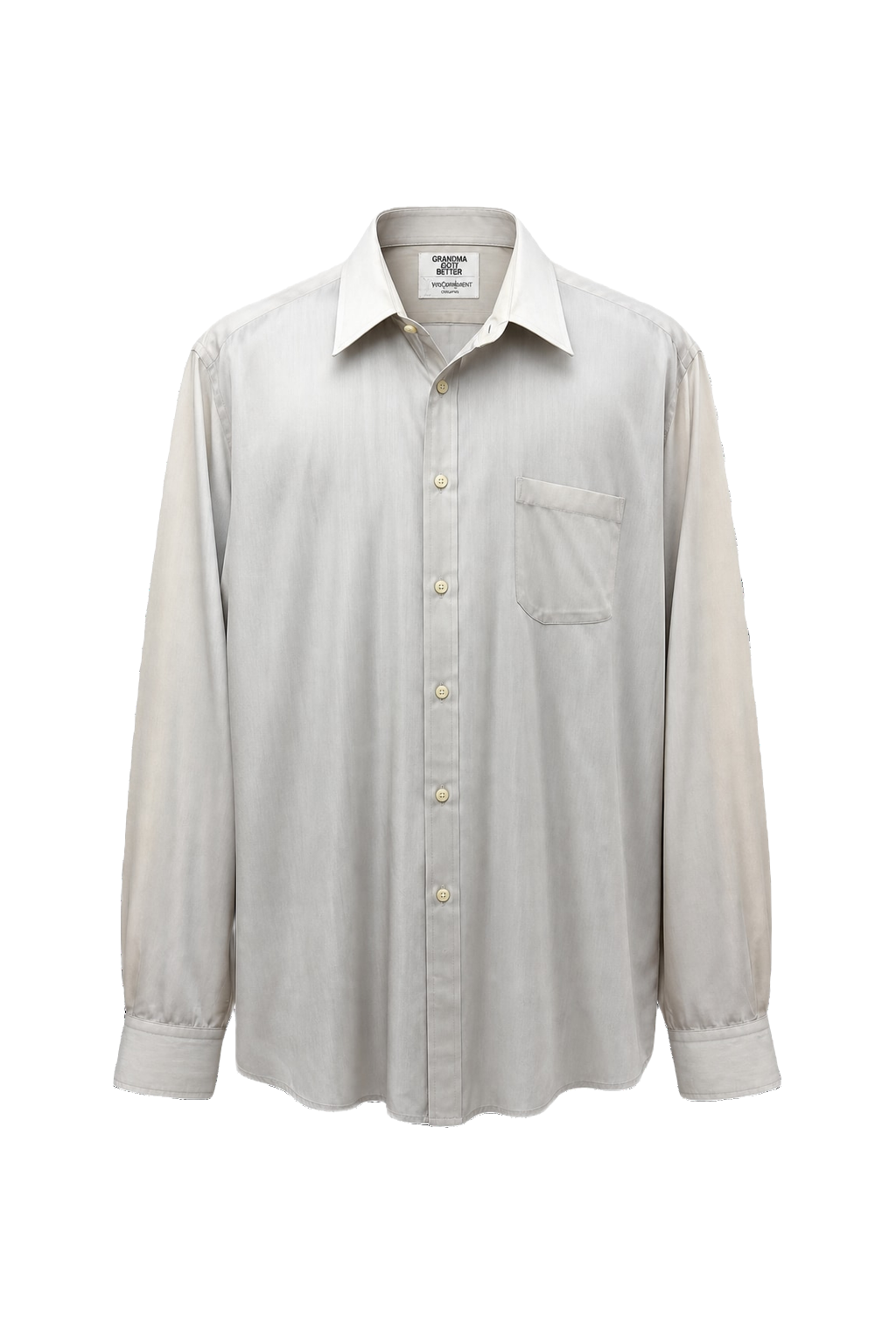 1980s Cream White Cotton Shirt - Front View