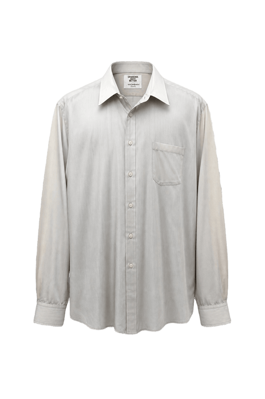 1980s Cream White Cotton Shirt - Front View