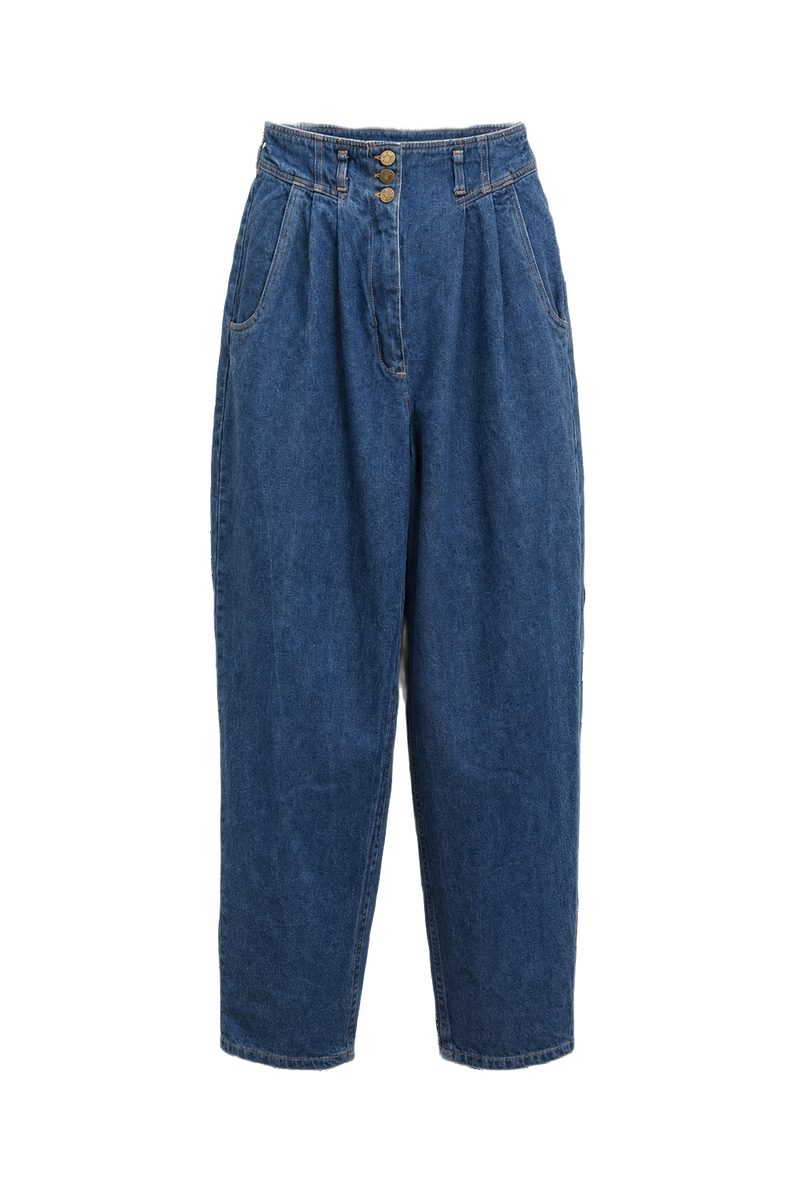 1980s Medium Blue Denim Jeans - Front View