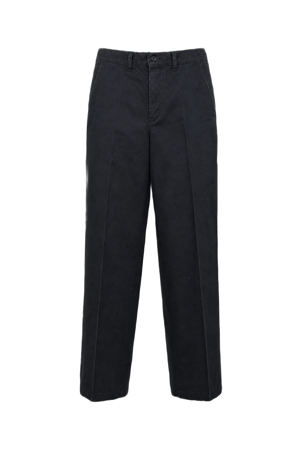 1980s Black Cotton Trousers - Front View