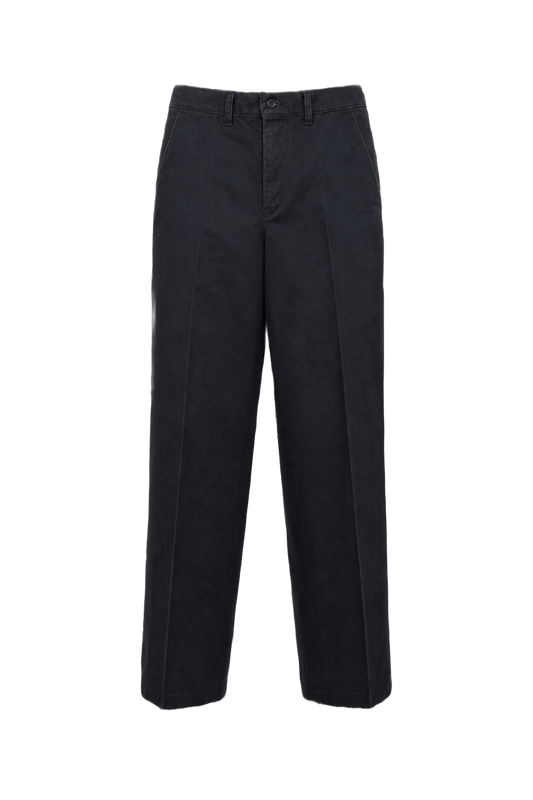 1980s Black Cotton Trousers - Front View