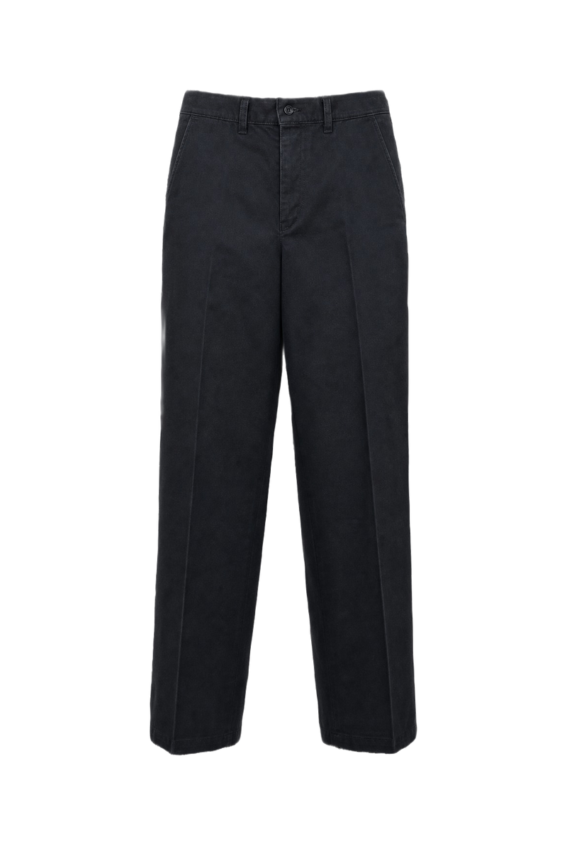 1980s Black Cotton Trousers - Front View