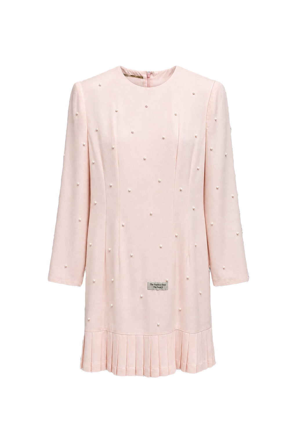 1980s Pink Polyester Shift Dress - Front View