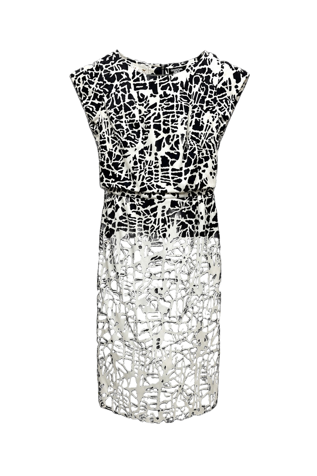 1960s Black Synthetic Dress - Front View