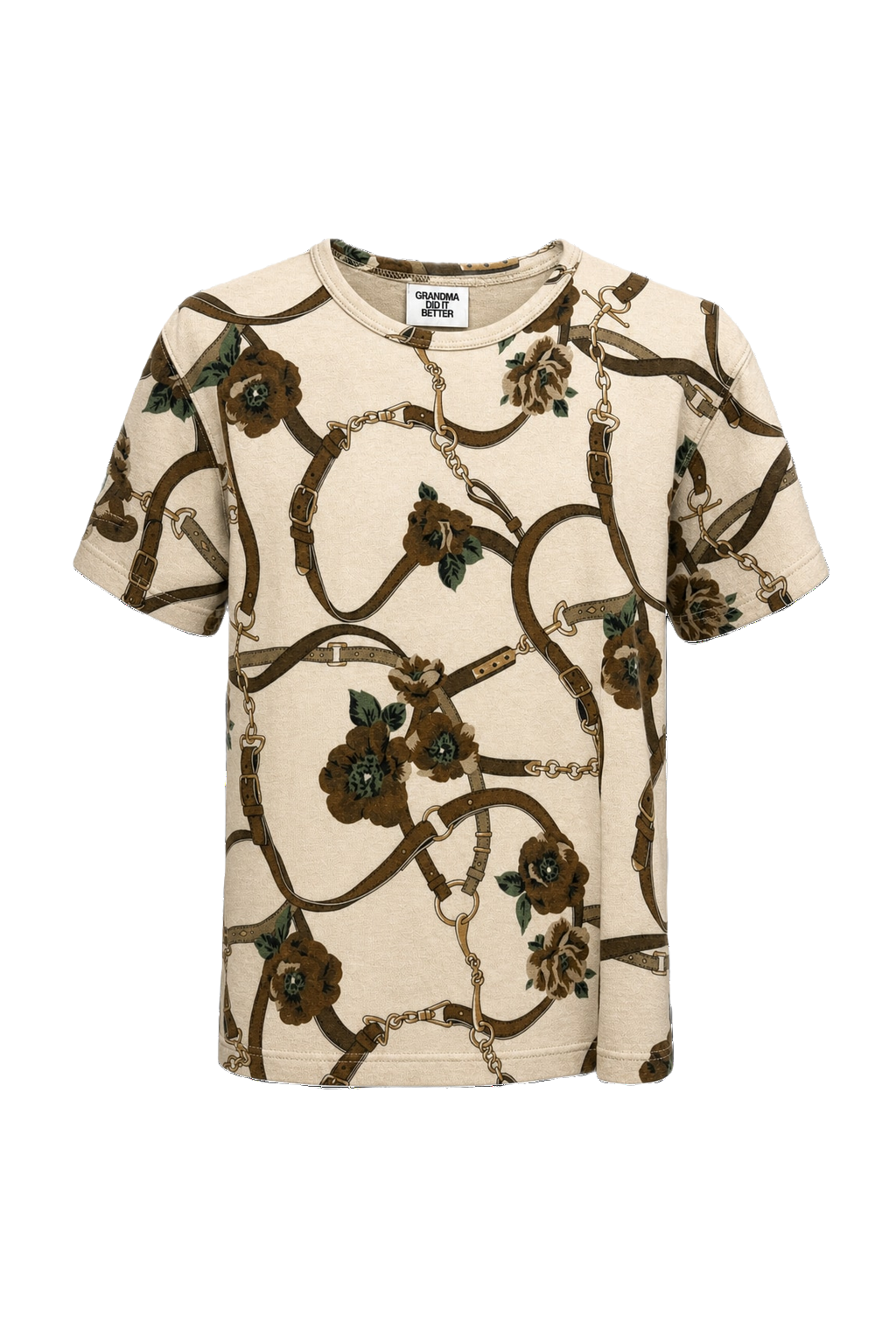 1990s Beige Cotton T-Shirt - Front View