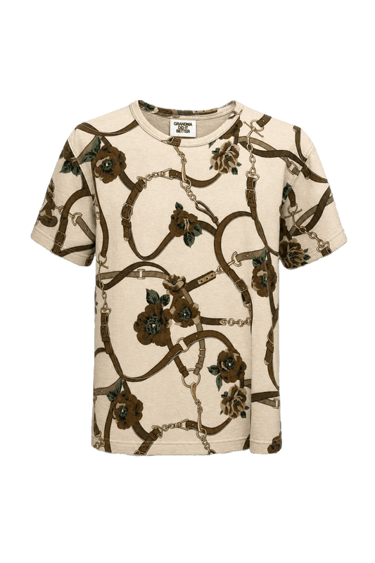 1990s Beige Cotton T-Shirt - Front View