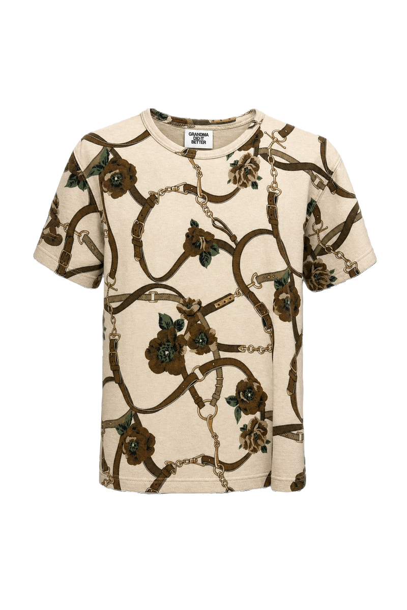 1990s Beige Cotton T-Shirt - Front View