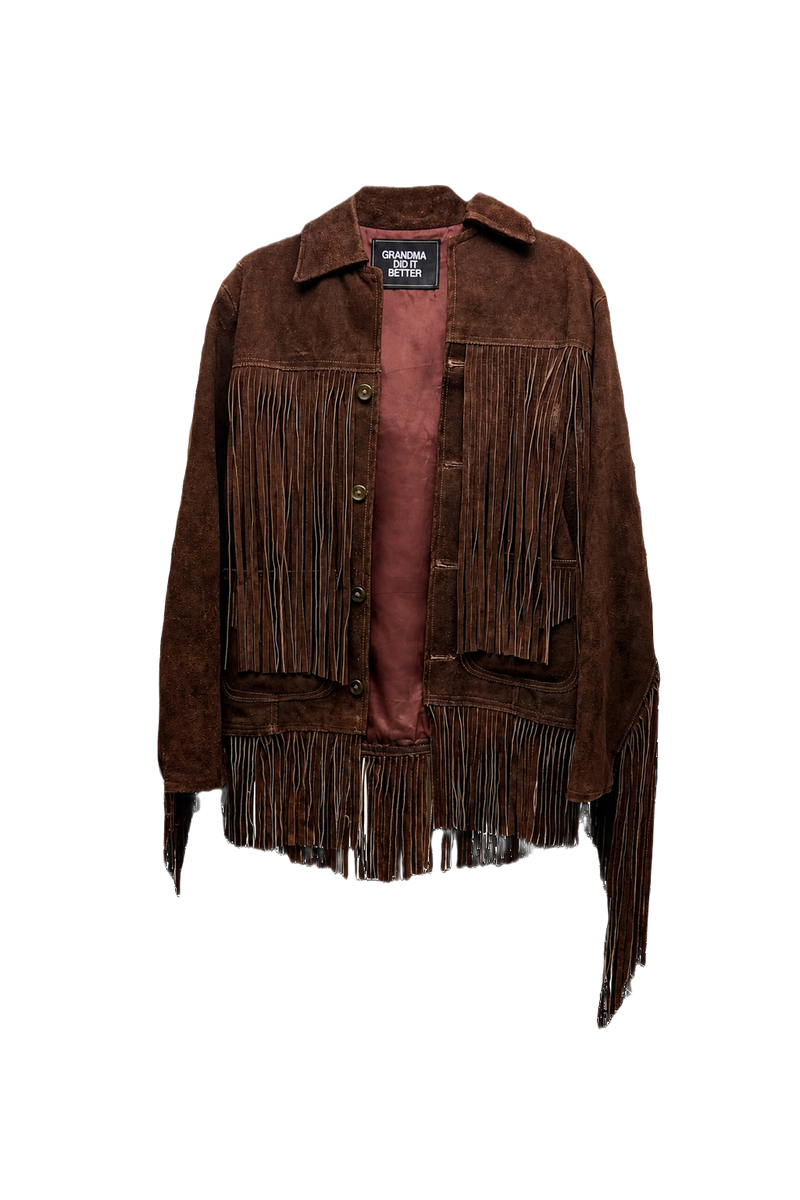 1970s Brown Suede Jacket - Front View