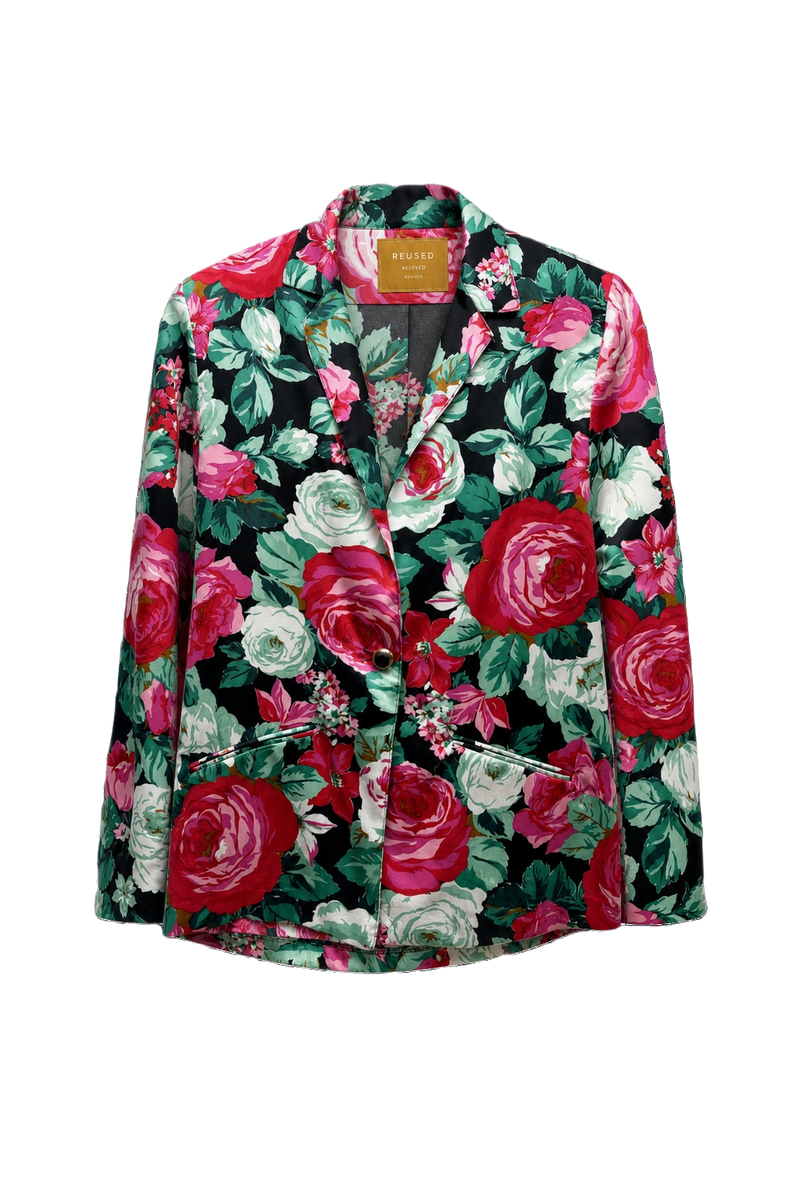 1980s Multicolor Synthetic Blend Blazer - Front View
