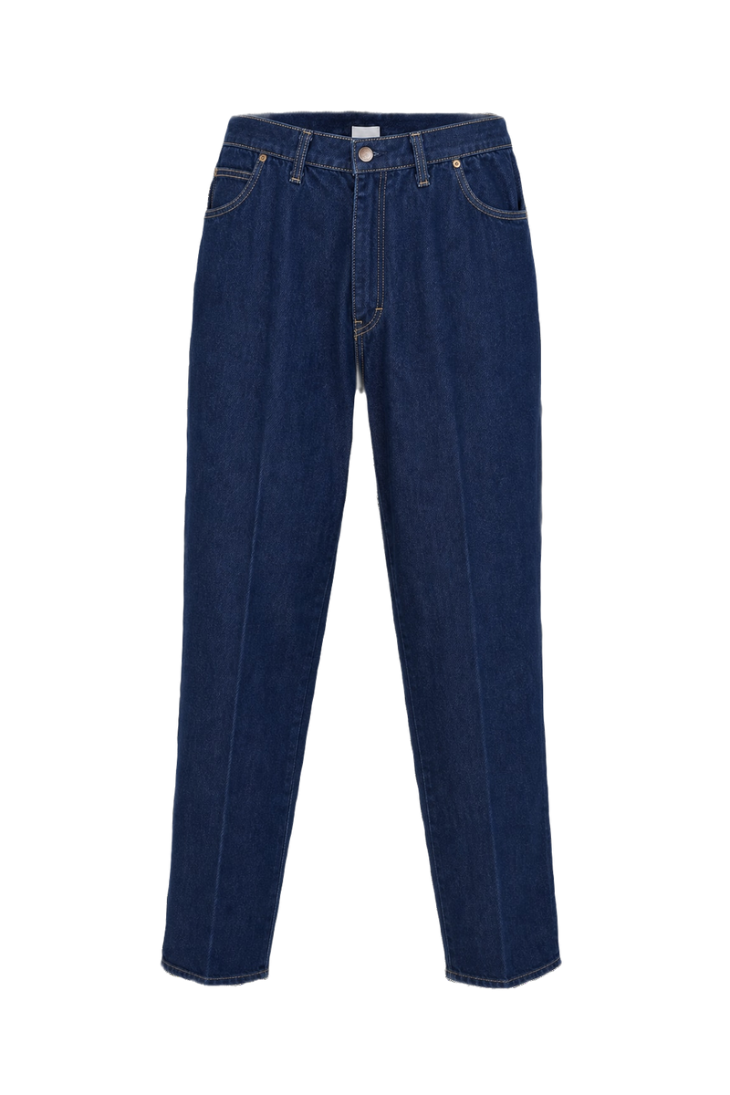 1980s Dark Blue Denim Jeans - Front View