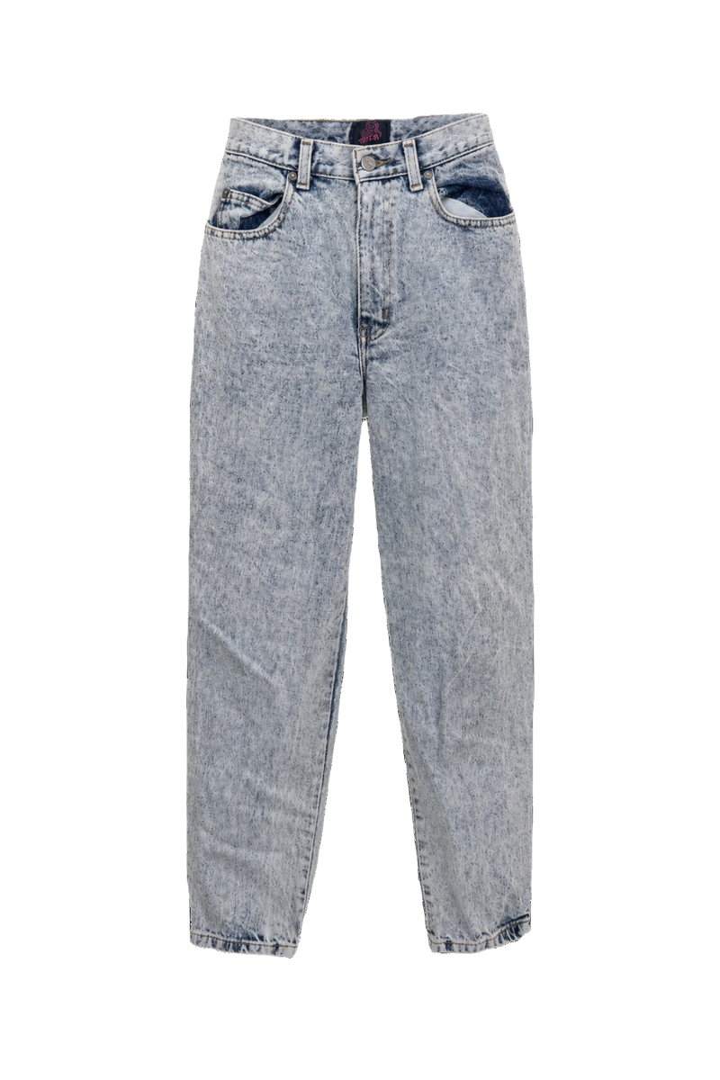 1980s Light Blue Cotton Jeans - Front View