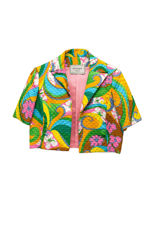 1960s Multicolor Textured Jacket - Front View