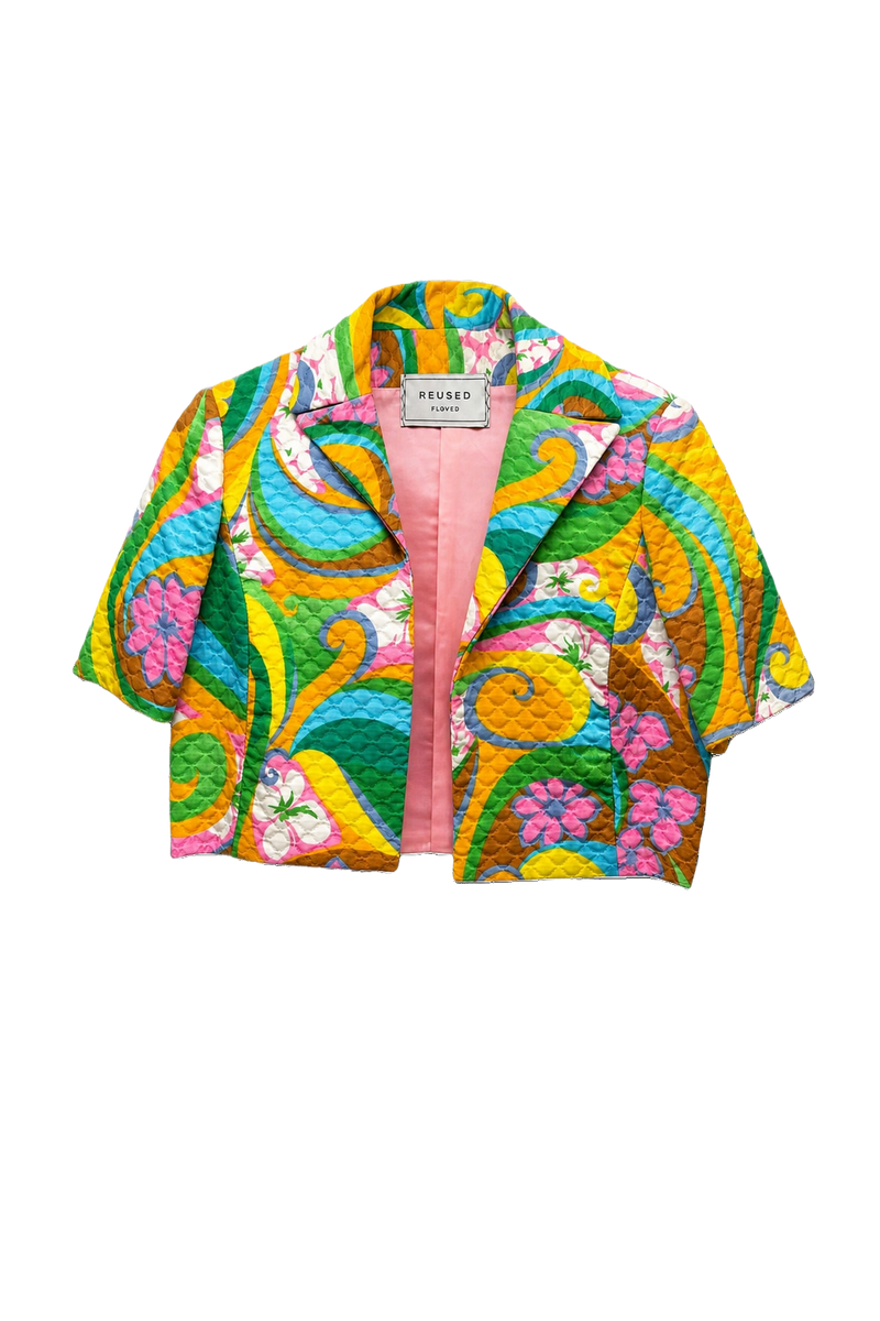 1960s Multicolor Textured Jacket - Front View