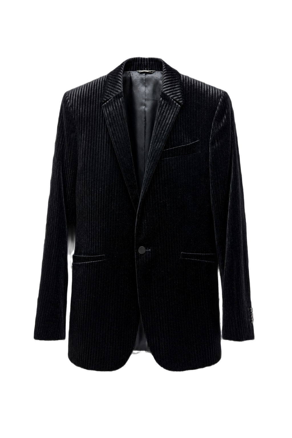 1980s Black Velvet Blazer - Front View