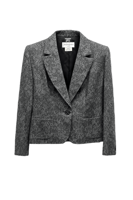 1990s Grey Wool Blazer - Front View