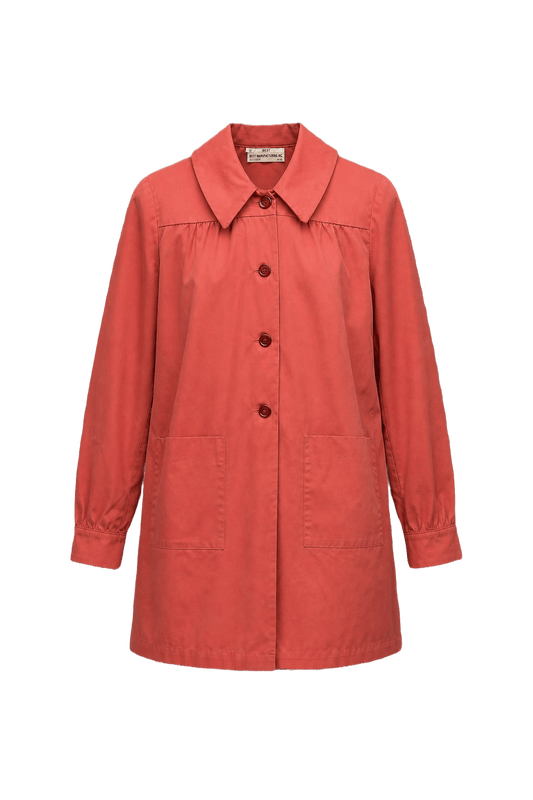 1960s Coral Cotton Coat - Front View