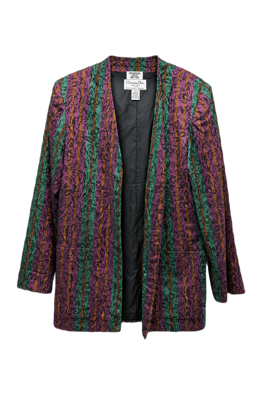 1980s Purple Cotton Blazer - Front View