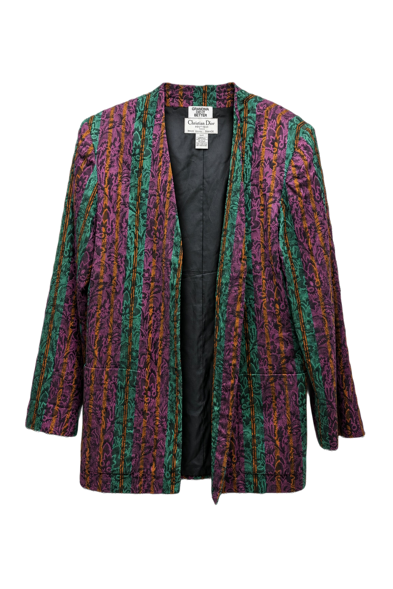 1980s Purple Cotton Blazer - Front View