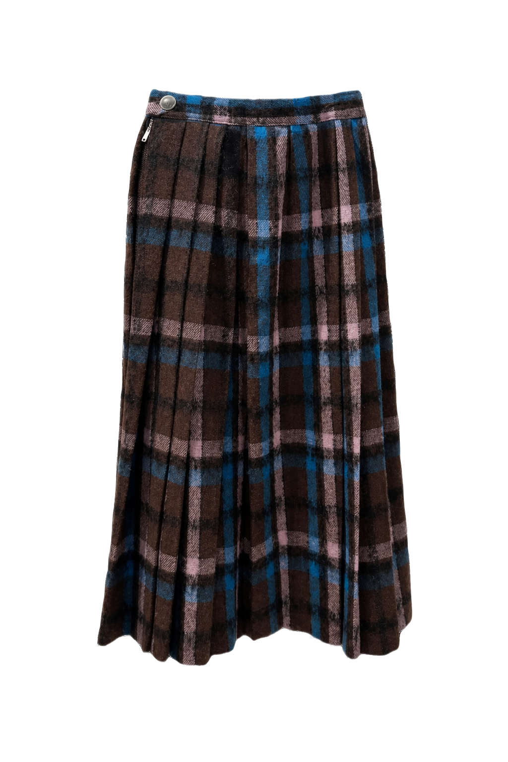 1970s Brown Wool Skirt - Front View