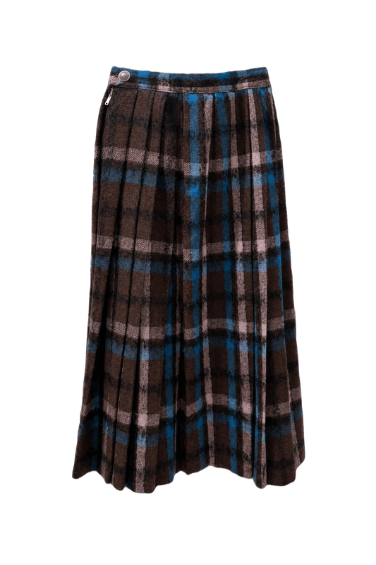 1970s Brown Wool Skirt - Front View