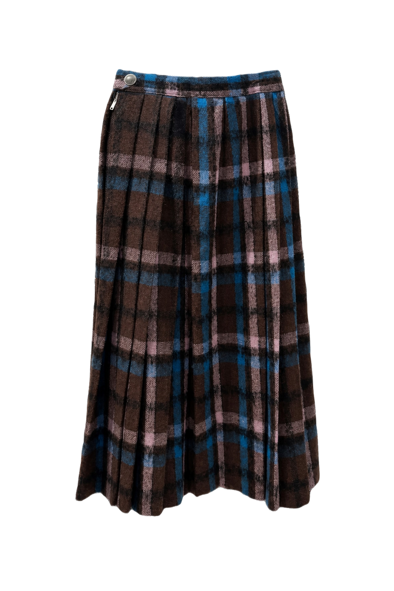 1970s Brown Wool Skirt - Front View
