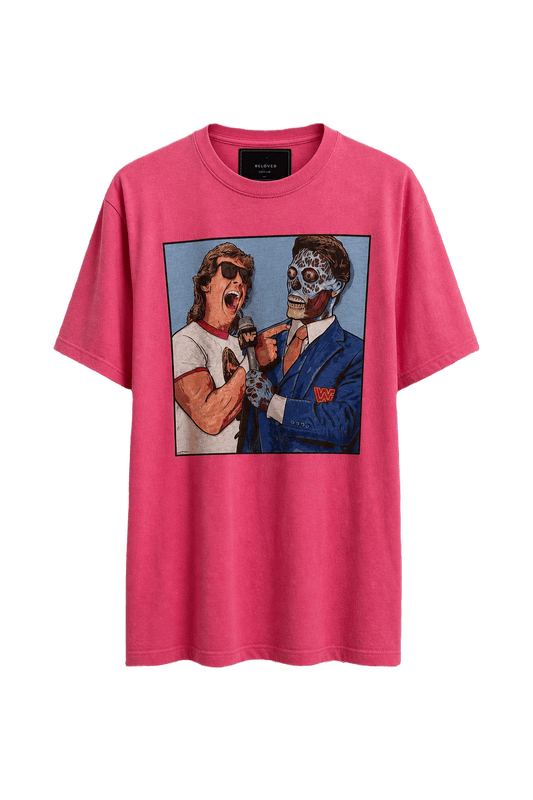 1990s Bright Pink Cotton T-Shirt - Front View