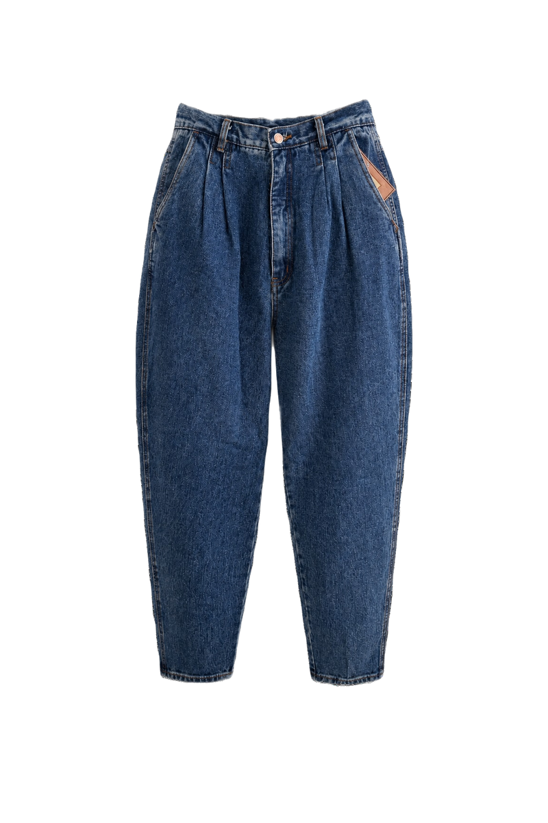 1980s Medium Blue Denim Jeans - Front View