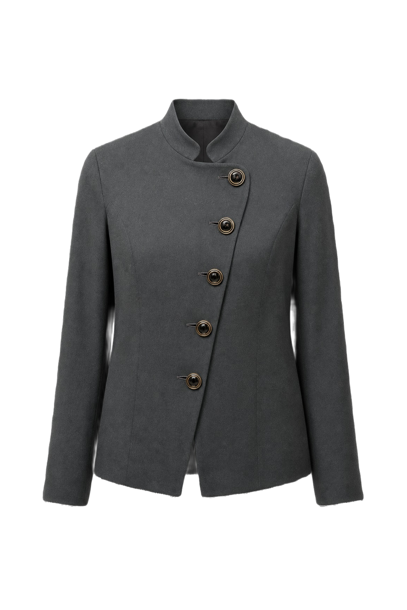 1980s Black Wool Jacket - Front View