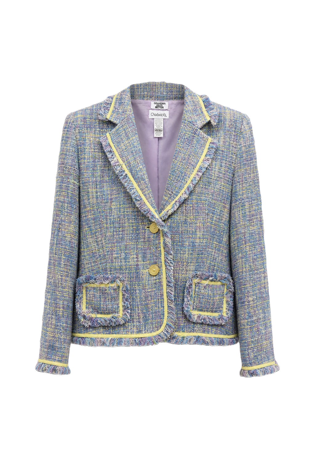 1980s Pastel Rainbow Acrylic Blazer - Front View