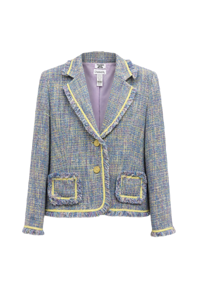 1980s Pastel Rainbow Acrylic Blazer - Front View