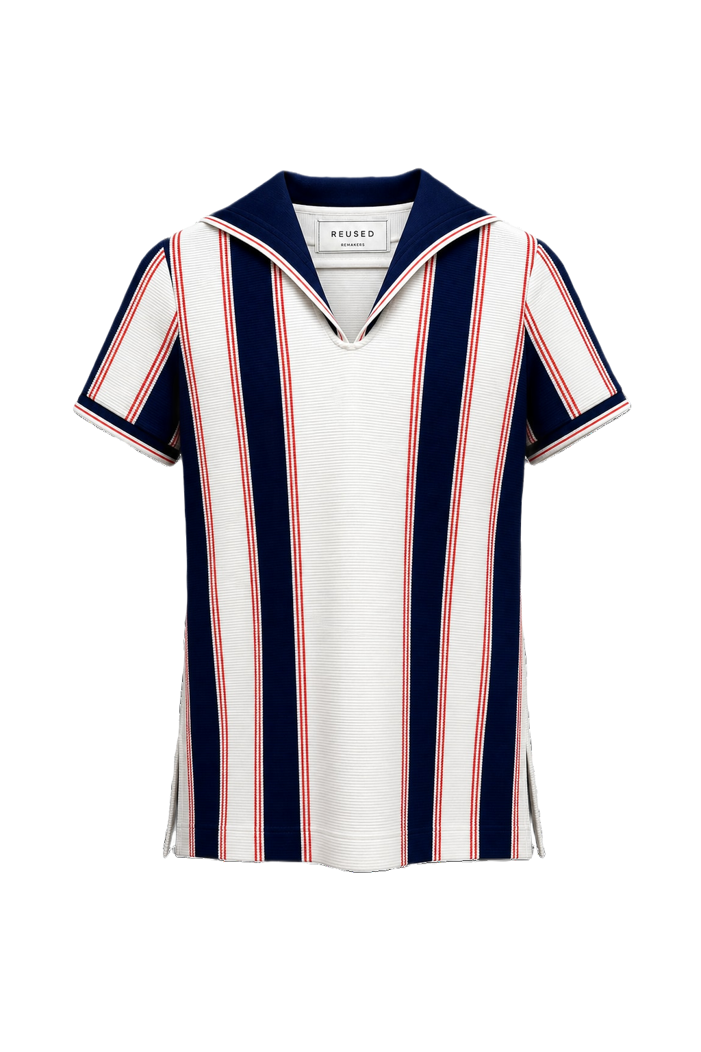 1960s Navy Blue Polyester Shirt - Front View