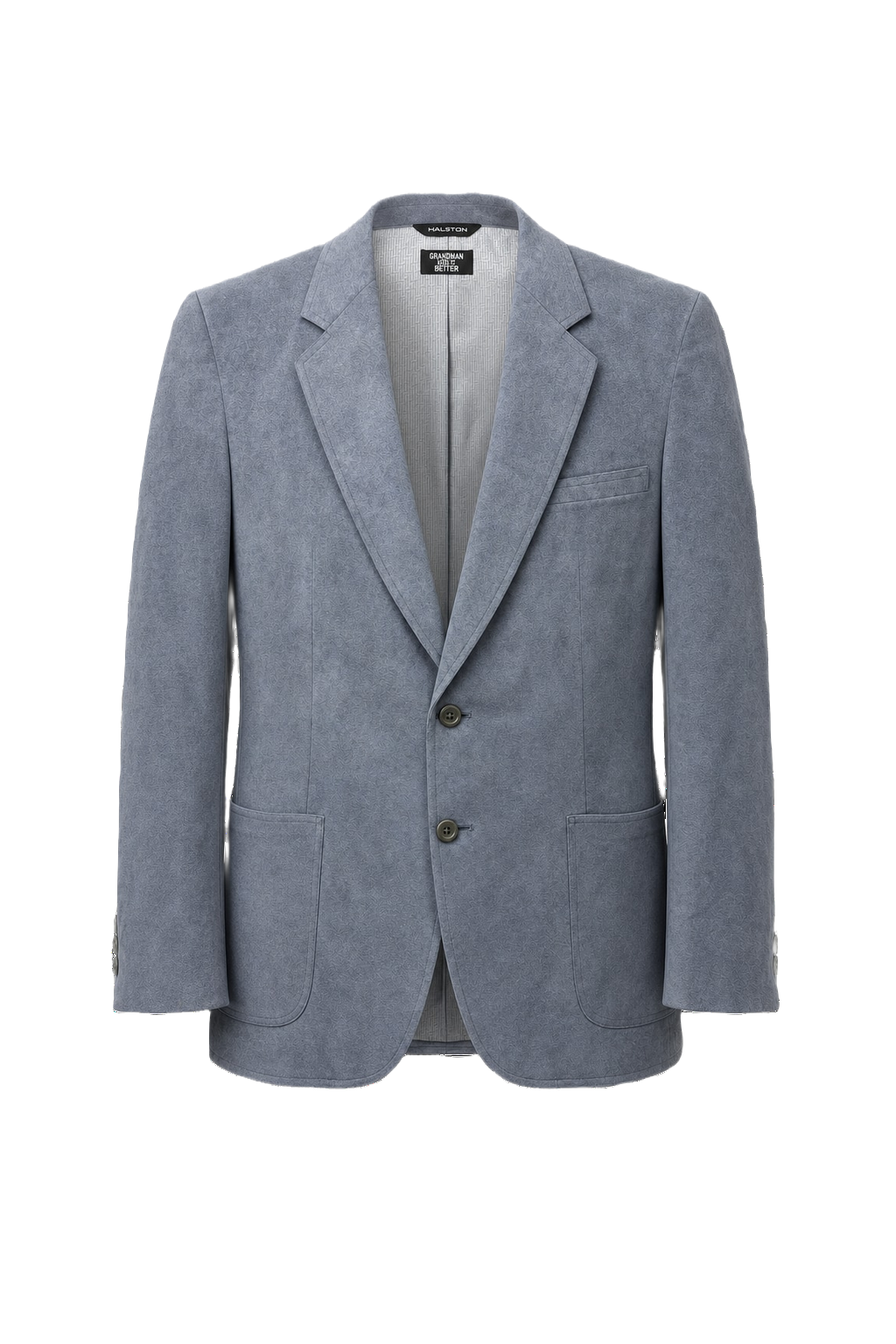 1980s Light Blue Suede Blazer - Front View