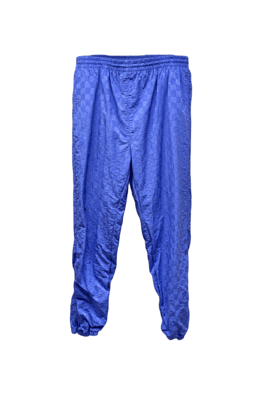 1990s Blue Nylon Pants - Front View