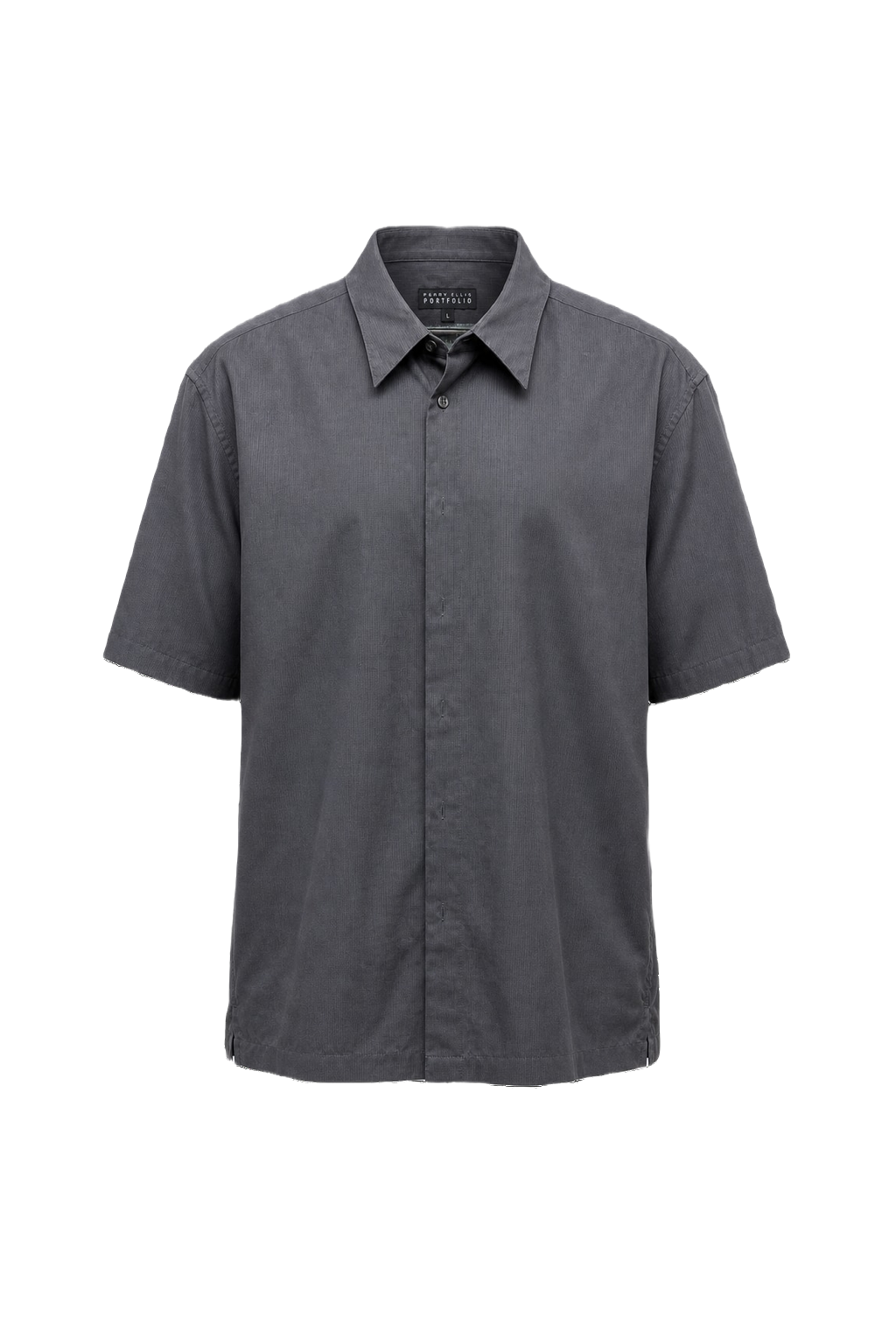 1990s Dark Grey Rayon Blend Shirt - Front View