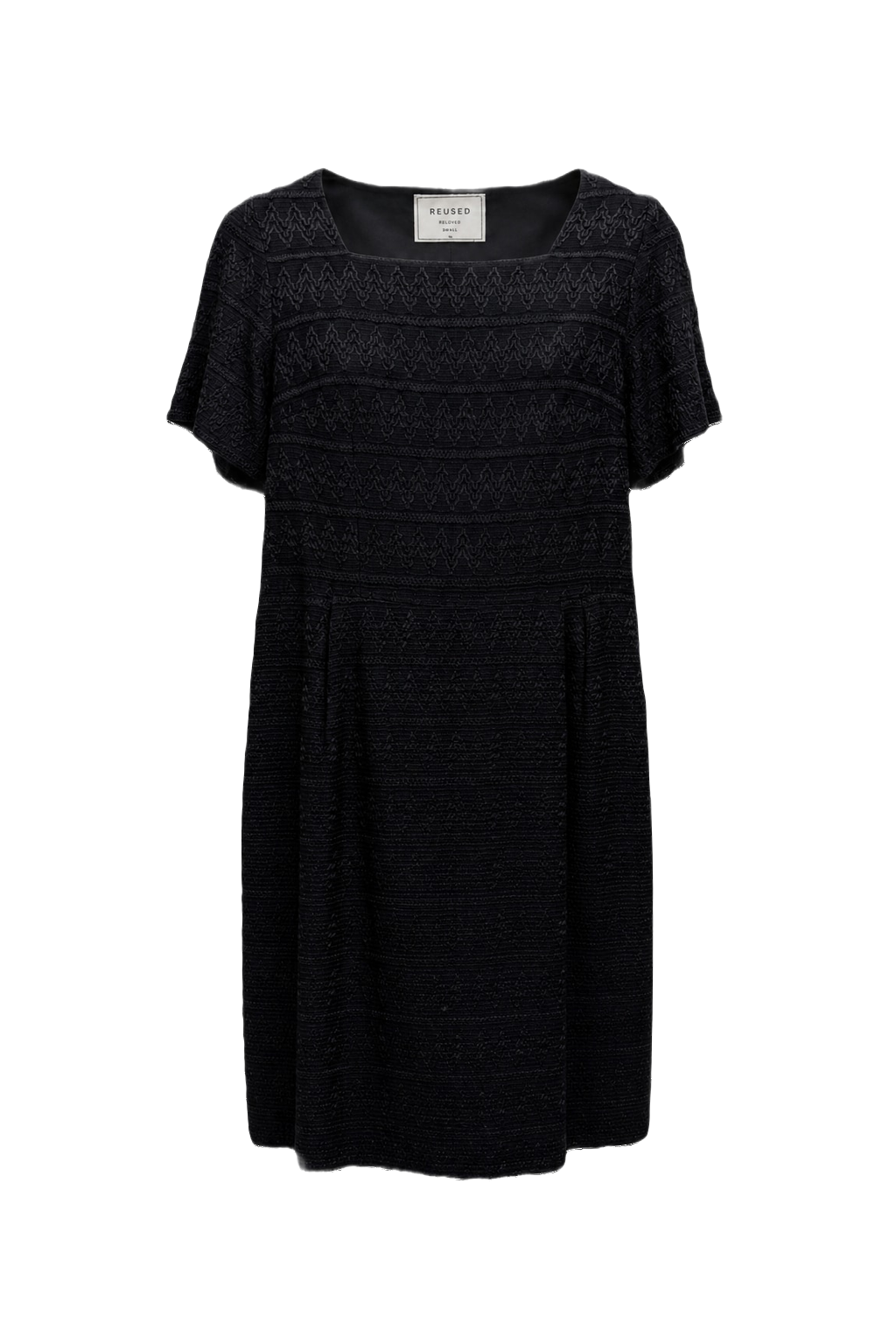 1960s Black Polyester Dress - Front View