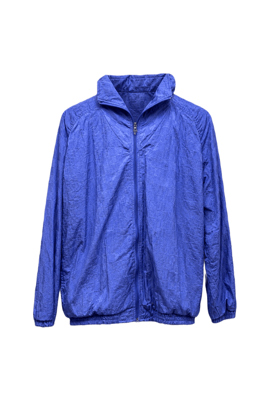 1990s Vibrant Blue Nylon Windbreaker - Front View