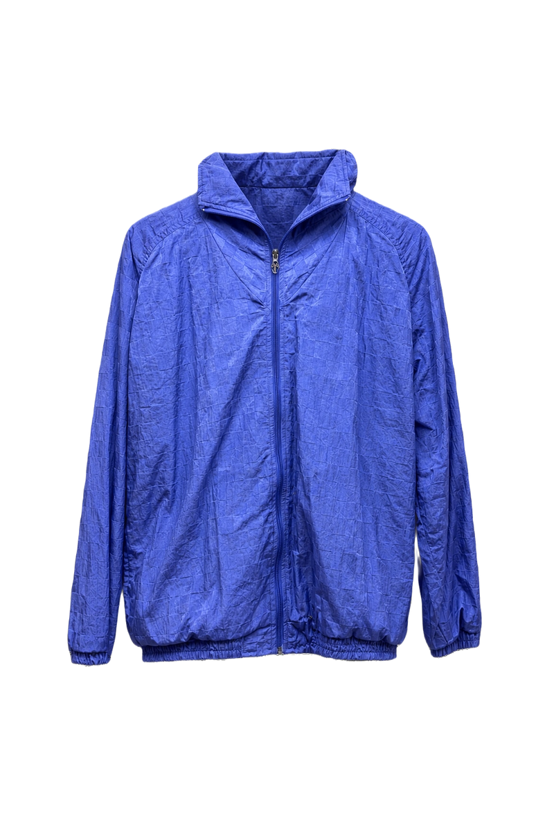 1990s Vibrant Blue Nylon Windbreaker - Front View